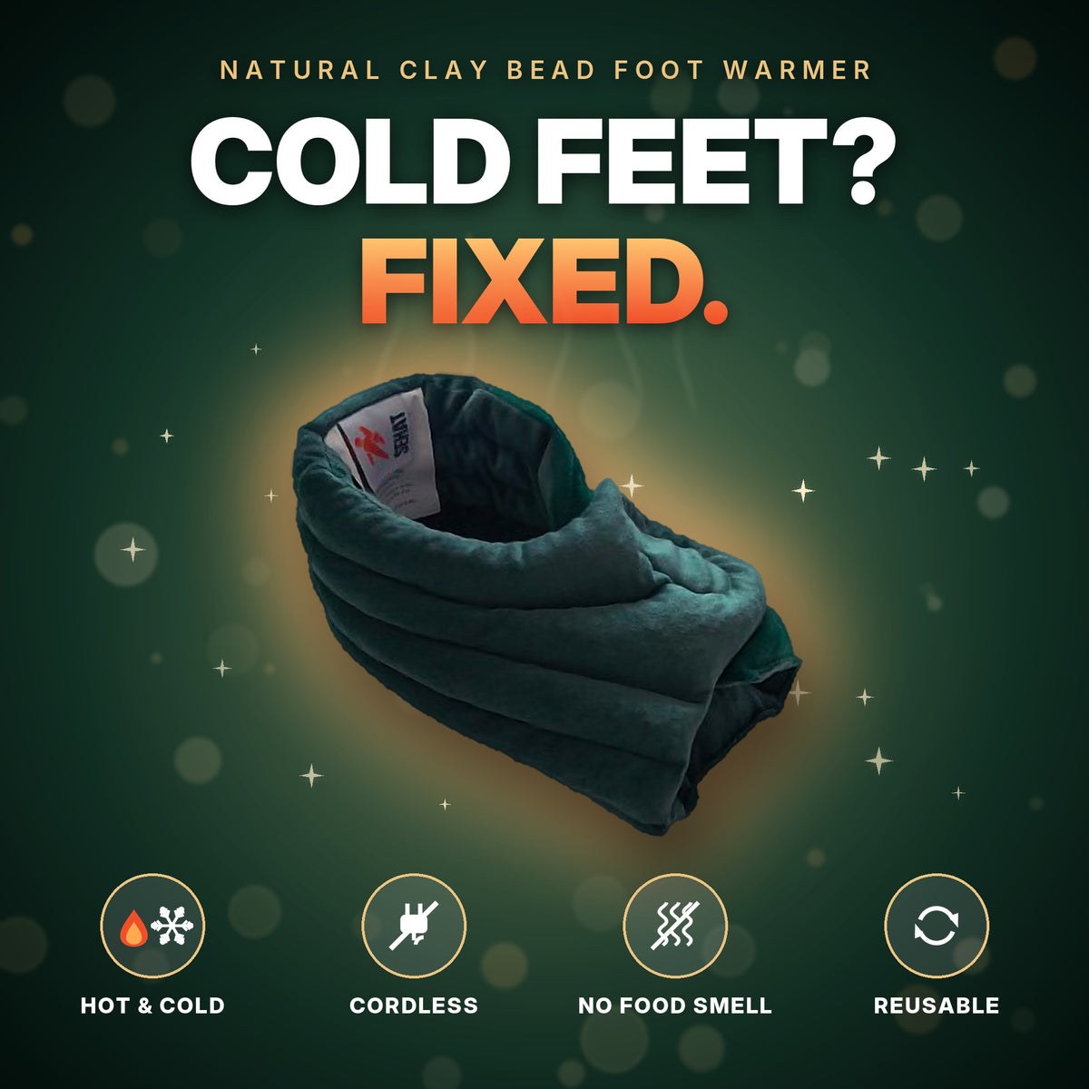 SEHAT Clay Bead Neck & Shoulder   (Feet & Ankle) Wrap with Fleece Cover