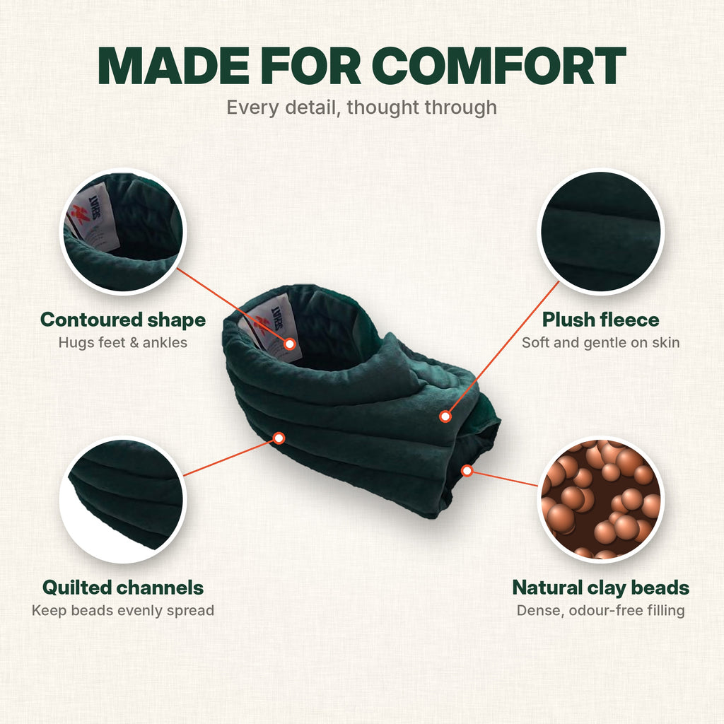 SEHAT Clay Bead Neck & Shoulder   (Feet & Ankle) Wrap with Fleece Cover