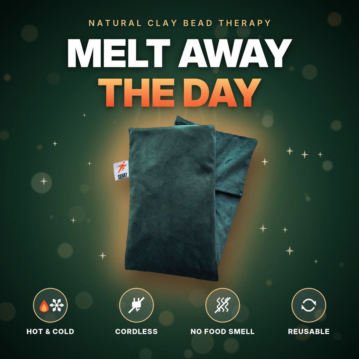 SEHAT Clay Bead Neck & Shoulder   (Feet & Ankle) Wrap with Fleece Cover