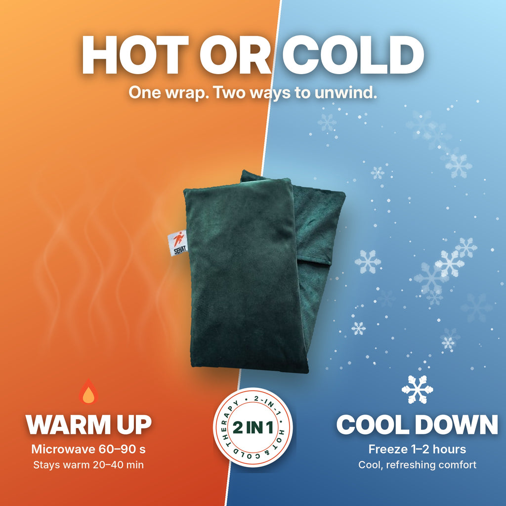SEHAT Clay Bead Neck & Shoulder   (Feet & Ankle) Wrap with Fleece Cover