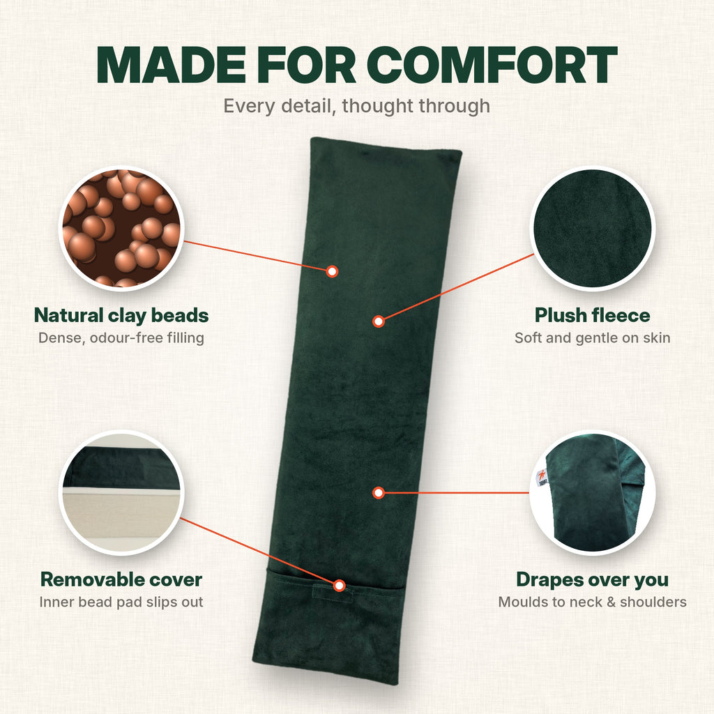 SEHAT Clay Bead Neck & Shoulder   (Feet & Ankle) Wrap with Fleece Cover
